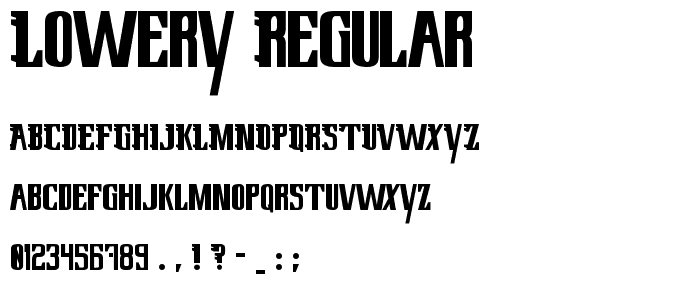 Lowery Regular font